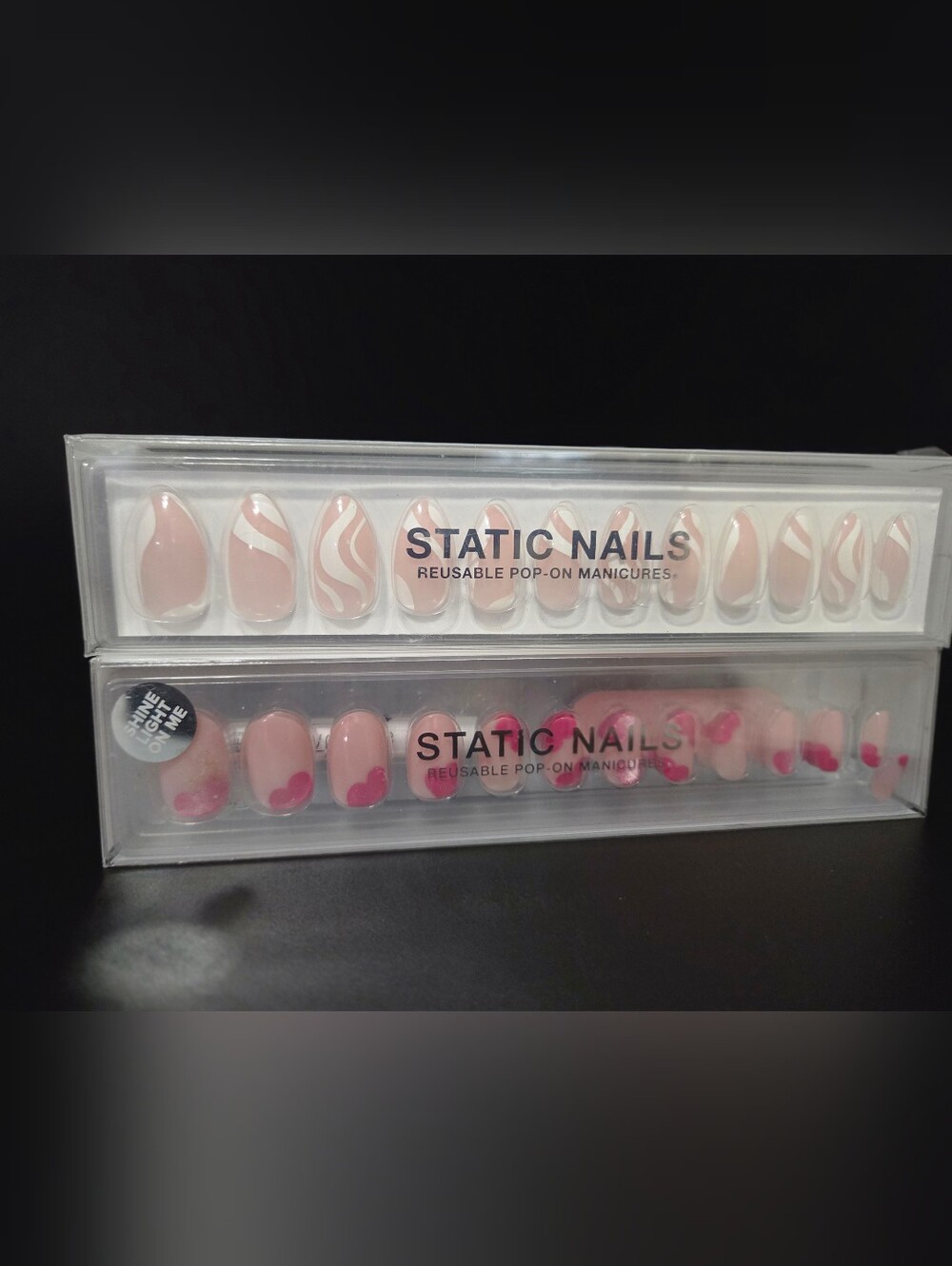 Static Nails Reusable Pop-On Nails Round New (2 Styles)